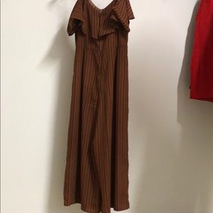 Burgundy Striped Jumpsuit